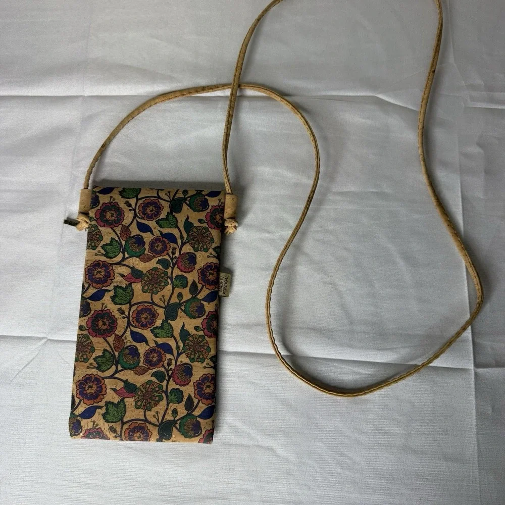 SK Cork Mini Floral Crossbody Purse Flowers Boho Zip Travel Lightweight Festival